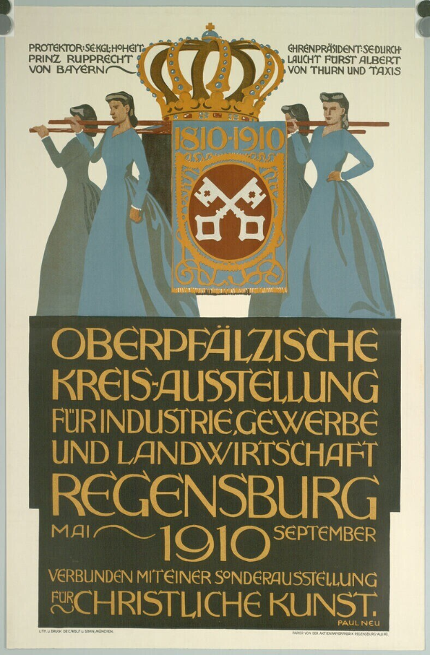 Plakat zur deutschen Revolution von 1910, das eine Gruppe von Menschen und eine Krone zeigt, mit Text, der eventuelle Details bereitstellt.