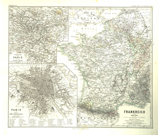 Detailierte Karte von Frankfurt, Deutschland, aus dem Jahr 1870 mit Textbeschriftungen, die das Stadtlayout zeigen.