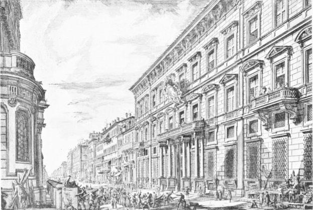 Schwarze und weiße Zeichnung einer belebten Stadtstraße mit Menschen, Gebäuden, Fenstern, Säulen und Skulpturen unter einem bewölkten Himmel, mit dem Text "New York, New York City, New England, New Yorker, Silvester, Silvester" unten.