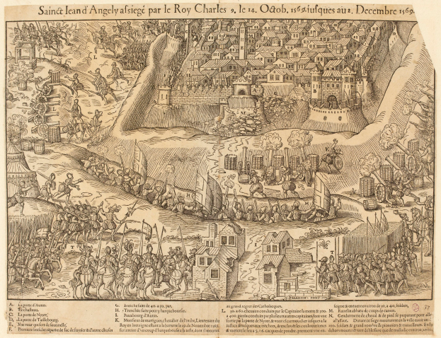 Ein Blatt Papier mit einer von Hand gezeichneten Stadtkarte, die von zahlreichen Menschen bevölkert ist und von begleitendem Text umgeben ist.